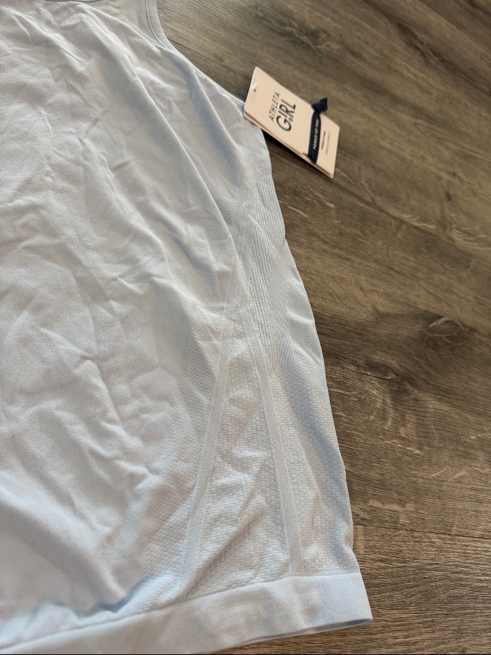 NWT Athleta Girl Power Up "Soft Blue" Racerback Lightweight Tank Top Size 12 - Picture 4 of 8
